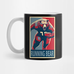 Running Bear (Back) American Football Bear HOPE Mug
